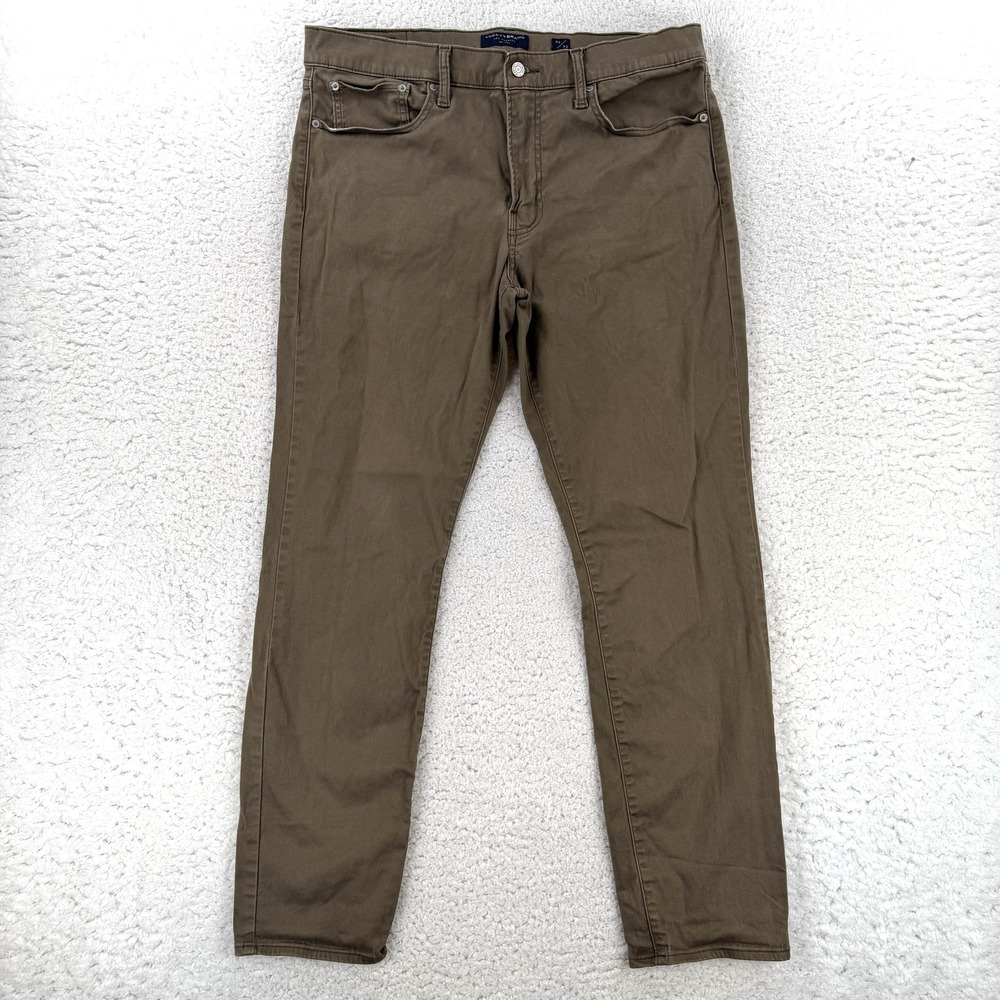 Lucky Brand 121 Slim Straight Jeans Mens 36x32 Brown Stretch Denim Pants Casual